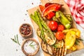 Grilled vegetables - zucchini, paprika, eggplant, asparagus and tomatoes.