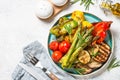 Grilled vegetables - zucchini, paprika, eggplant, asparagus and tomatoes.