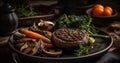 Grilled vegetarian plate with fresh organic ingredients generated by AI Royalty Free Stock Photo