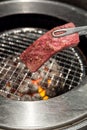 Grilled wagyu Sirloin meat yakiniku Royalty Free Stock Photo