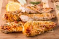 Grilled white meat chicken breast, chicken strips