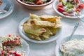 Grilled white zucchini, greek dining Royalty Free Stock Photo