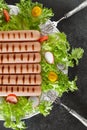 Grilled Wurst And Salad