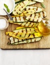 Grilled zucchini with sauce