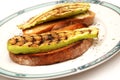 Grilled zucchini with toast bread