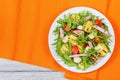 Grilled zucchini, tomato greens summer salad Royalty Free Stock Photo