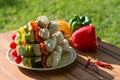 Raw grill vegetables on a plate