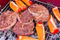 Grilling beef steaks Royalty Free Stock Photo
