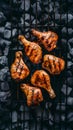 Grilling chicken pieces over coal fire for delicious barbecue