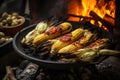grilling corn on the cob in their husks