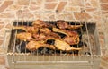 Grilling of delicious mutton chops Royalty Free Stock Photo