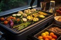 grilling delicious vegetables on a smart grill