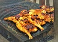 Grilling Chicken Hindquarters Royalty Free Stock Photo