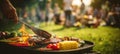 The Grilling Experience with Delicious Meat and Vegetables at a Summer Gathering AI generated image Royalty Free Stock Photo