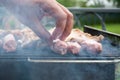 Grilling meat Royalty Free Stock Photo