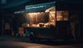 Grilling meat outdoors at night, old fashioned style generated by AI Royalty Free Stock Photo