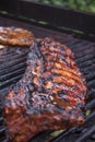 Grilling pork loin ribs Royalty Free Stock Photo
