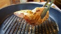 Grilling pork steak Royalty Free Stock Photo