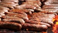 Grilling sausages Royalty Free Stock Photo