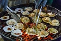 Grilling Scallops with Thai Seafood Sauce Royalty Free Stock Photo