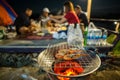 Grilling shrimp on stove