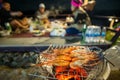 Grilling shrimp on stove