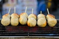 Grilling Skewered Meat Balls