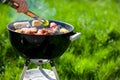 Grilling at summer weekend Royalty Free Stock Photo