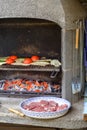 Grilling vegetables in barbecue Royalty Free Stock Photo