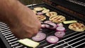 Grilling vegetables on a outdoor barbecue