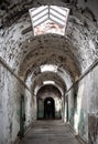 Grim and abandoned corridors of an old prison