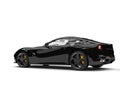 Grim black modern sports concept car - side view Royalty Free Stock Photo