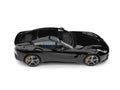 Grim black modern sports concept car - top down side view Royalty Free Stock Photo