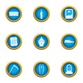 Grim icons set, flat style Royalty Free Stock Photo