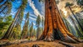 The Grim Legacy of Wildfire A Charred Sequoia in Sequoia National Park a Powerful Symbol of Climate Changes Royalty Free Stock Photo