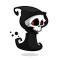 Grim reaper cartoon character isolated on a white background. Halloween vector death character