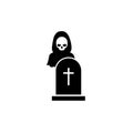 Grim reaper in graveyard, Death and grave icon