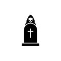 Grim reaper in graveyard, Death and grave icon