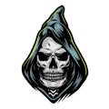 Grim reaper head in hood template