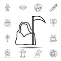 grim Reaper icon. Simple outline vector element of Halloween icons set for UI and UX, website or mobile application Royalty Free Stock Photo