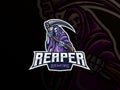 Grim reaper mascot sport logo design Royalty Free Stock Photo