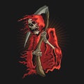 Grim reaper with scyth illustration vector graphic Royalty Free Stock Photo