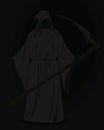 Grim reaper with scythe in dark Royalty Free Stock Photo