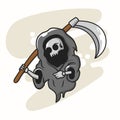 grim reaper skull carrying scythe