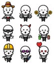 The grim skull of the mascot bundle set