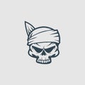 Grim skull monogram design logo inspiration