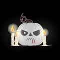 Grim vector halloween pumpkin with candles