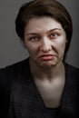 Grimace of unhappy sad disappointed woman Royalty Free Stock Photo