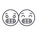 Grimacing Emoji concept line editable vector, concept icon. Grimacing Emoji concept linear emotion illustration