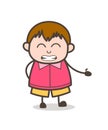 Grimacing Face - Cute Cartoon Fat Kid Illustration